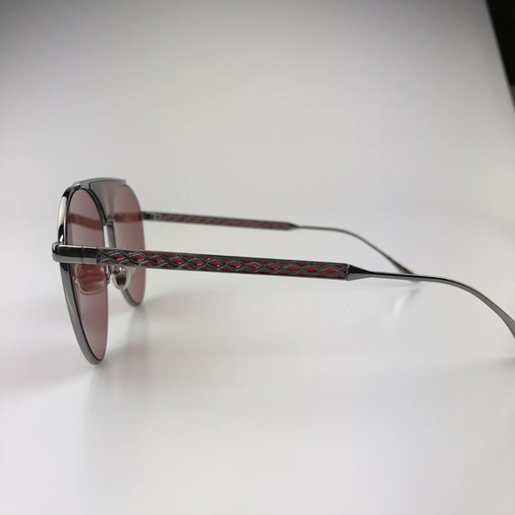 NEW Jimmy Choo Ave aviator sunglasses silver frame red lenses - Picture 3 of 14